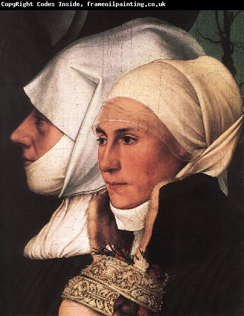 HOLBEIN, Hans the Younger Darmstadt Madonna (detail) sg